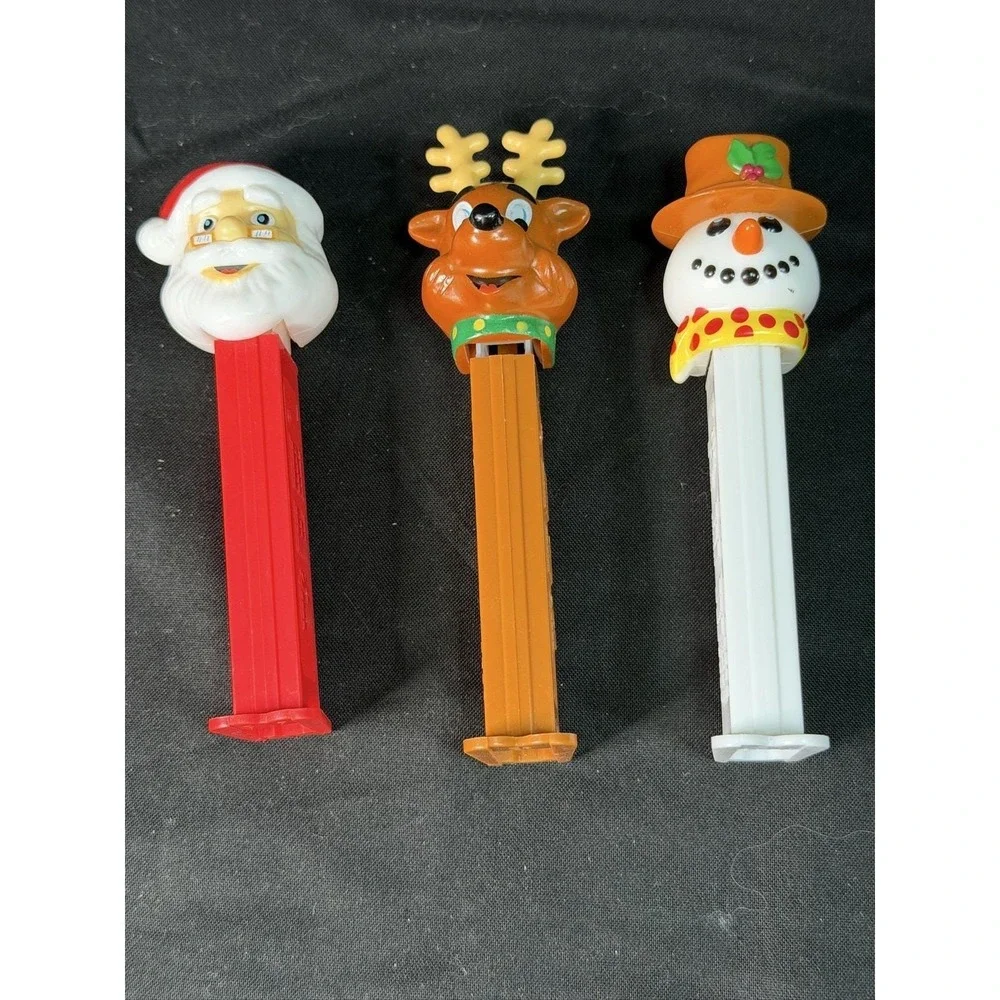3 Christmas PEZ Dispensers: Santa, Reindeer, Snowman